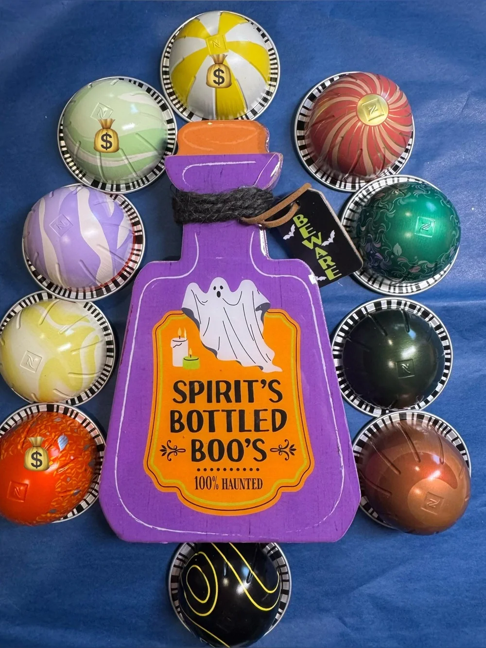 Nespresso VERTUO unique  flavors spirit Bottled Boo's Halloween 👻 decor